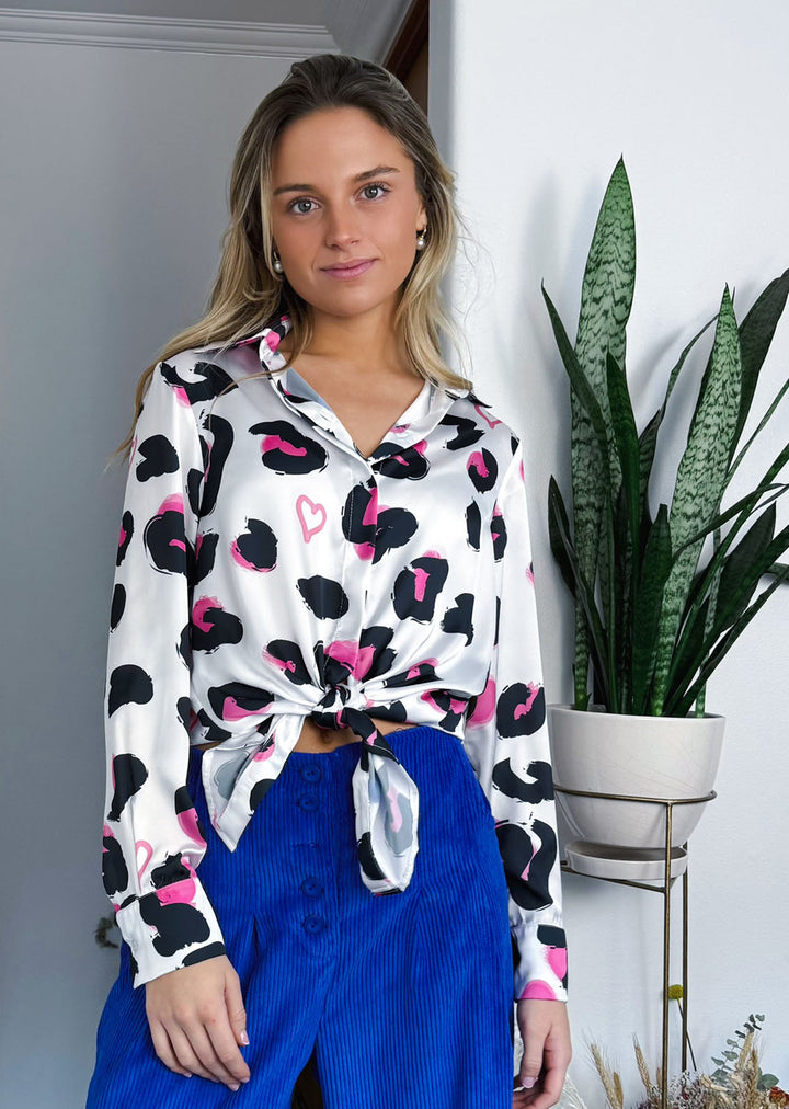 *PRE VENTA* Blusa Bernarda | Print Corazón Blanco