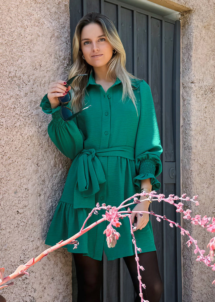 Vestido Olivia manga larga | Verde
