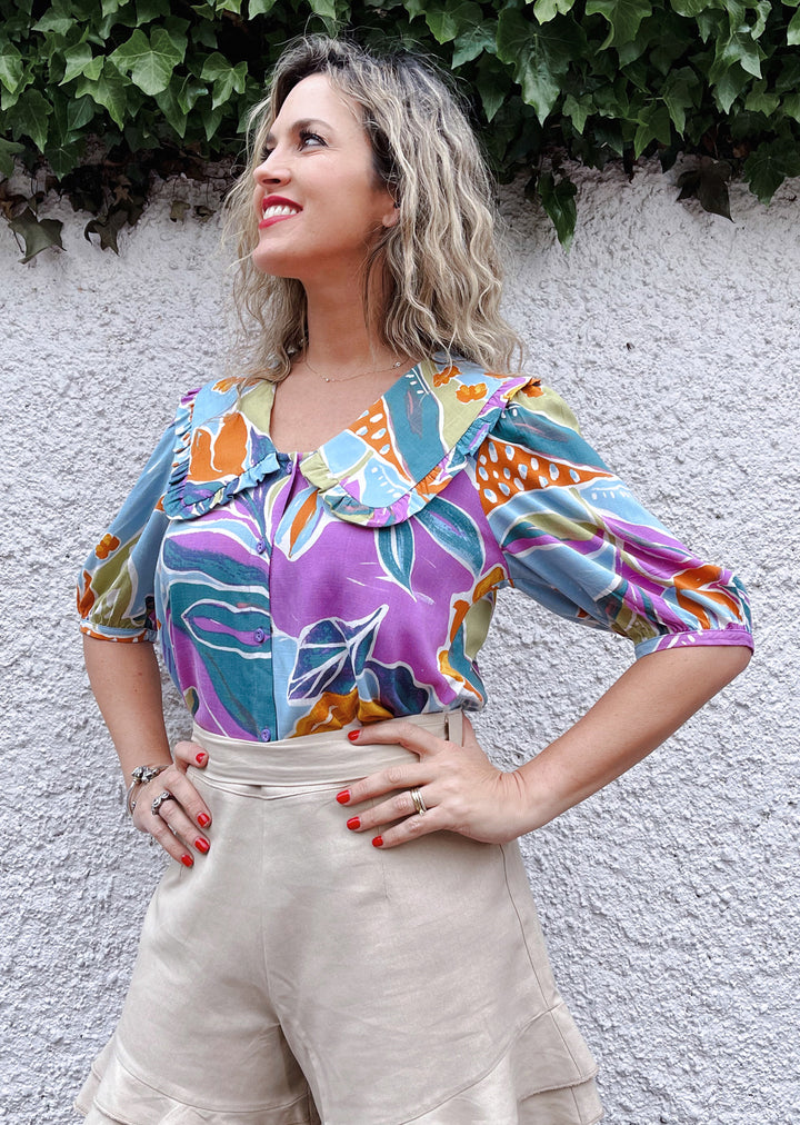 Blusa Candelaria | Estampada - Lila
