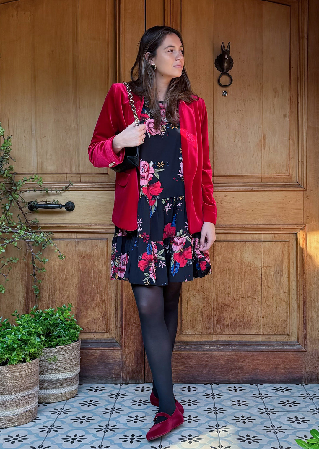 Vestido Gloria | Flores negro