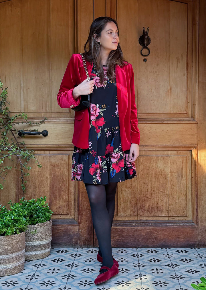 Vestido Gloria | Flores negro