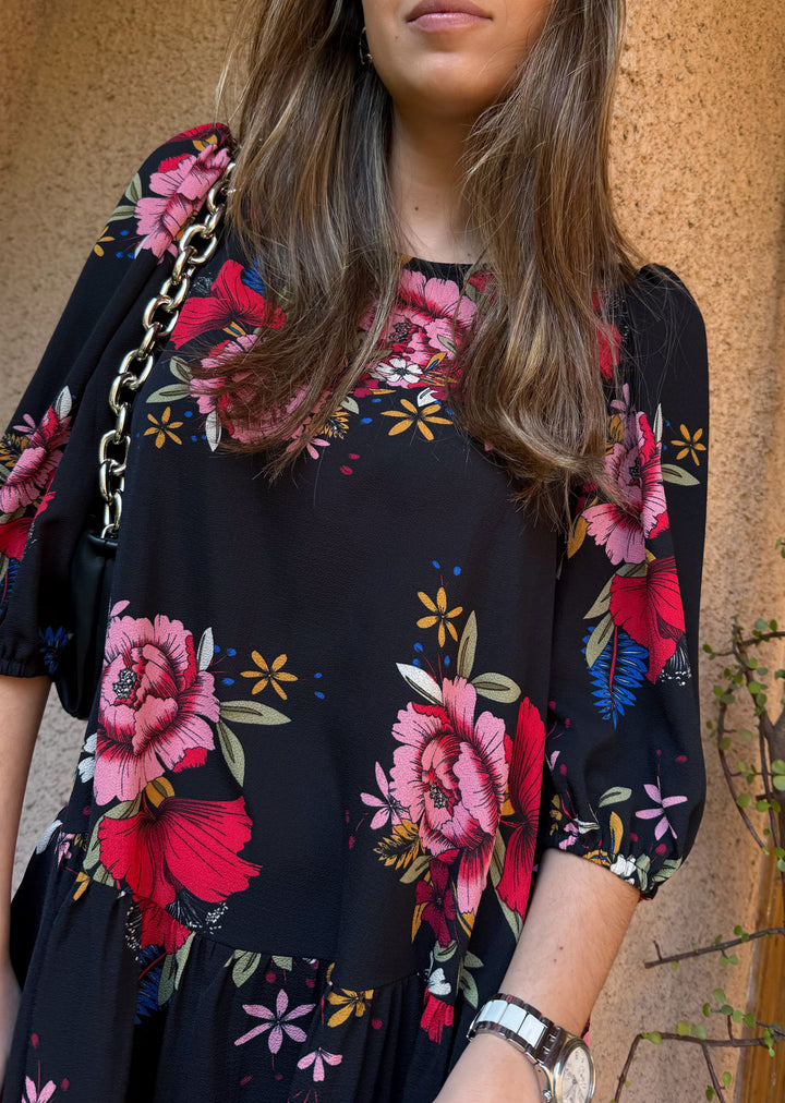 Vestido Gloria | Flores negro