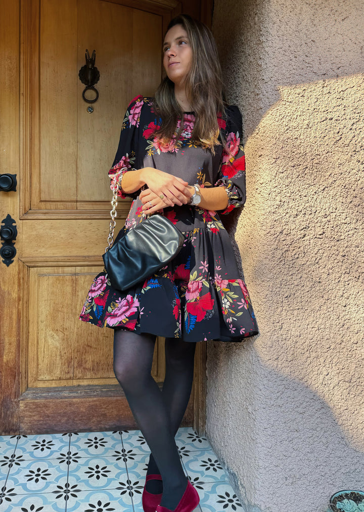 Vestido Gloria | Flores negro