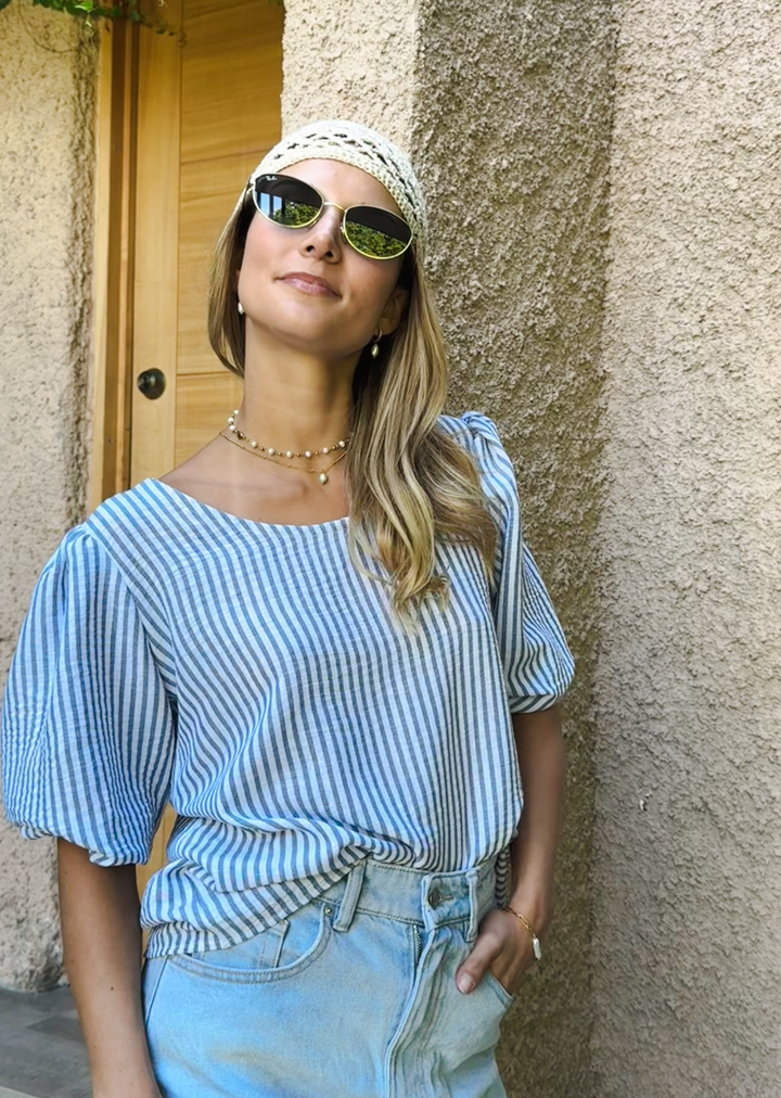 Blusa Gloria | Rayas Azules