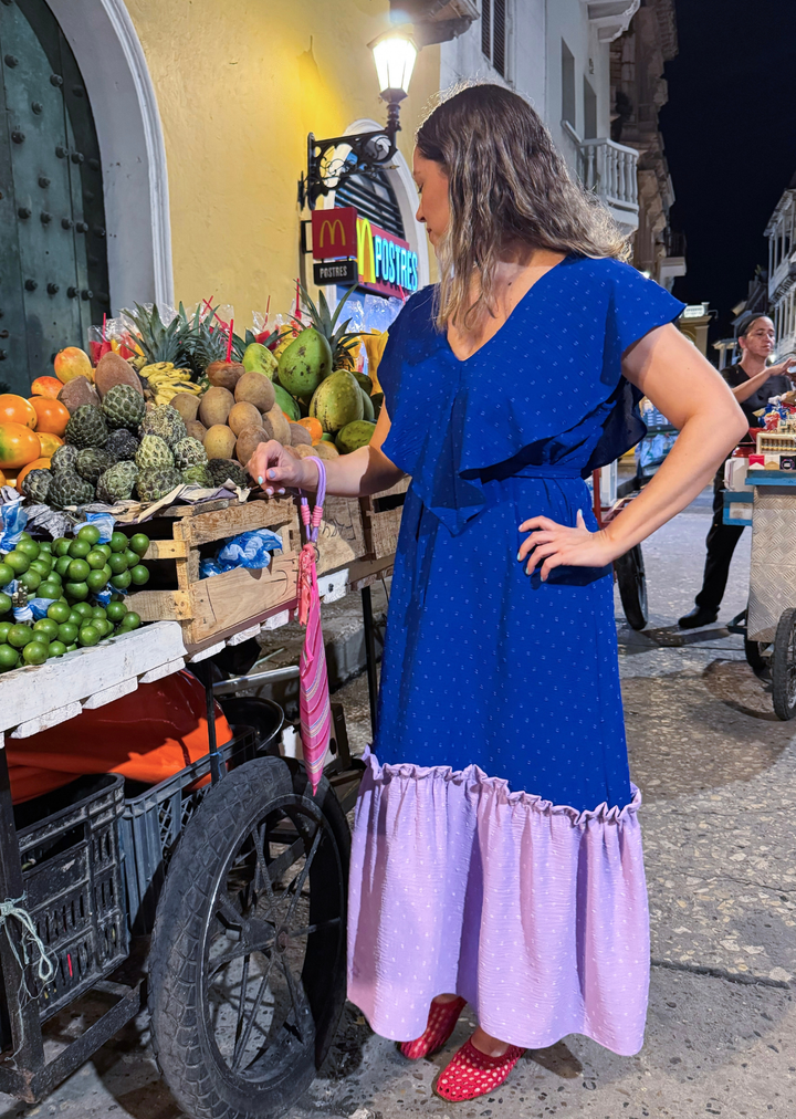 Vestido Clara | Azul / lila