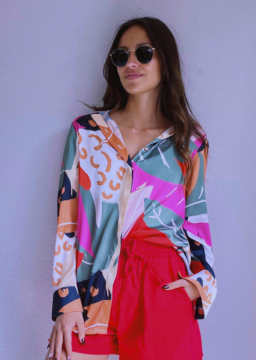 Blusa Bernarda | Hojas - Pink