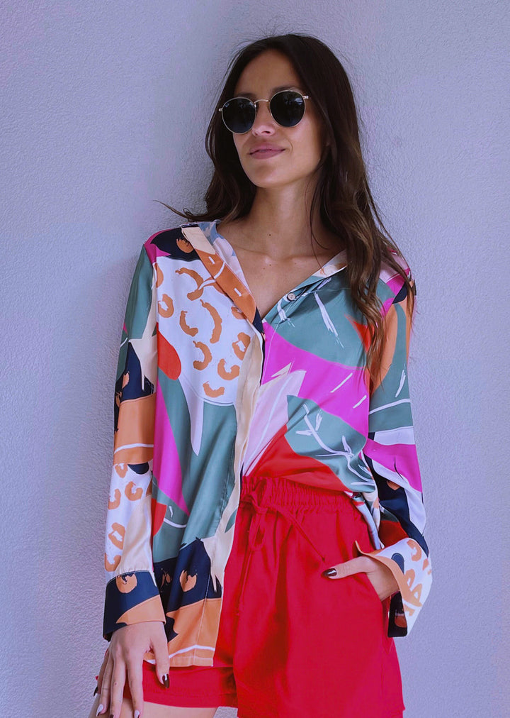 Blusa Bernarda | Hojas - Pink