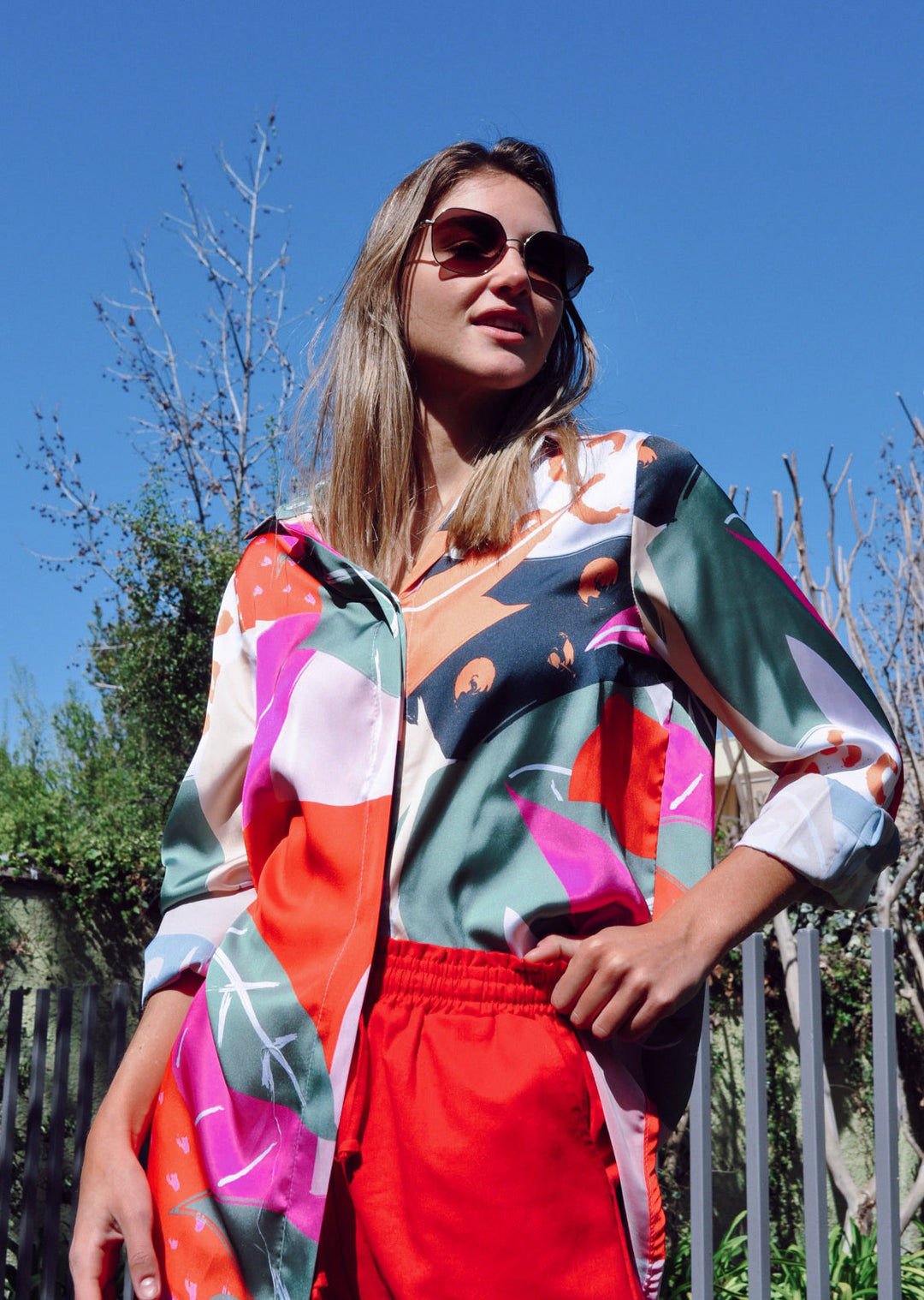 Blusa Bernarda | Hojas - Pink