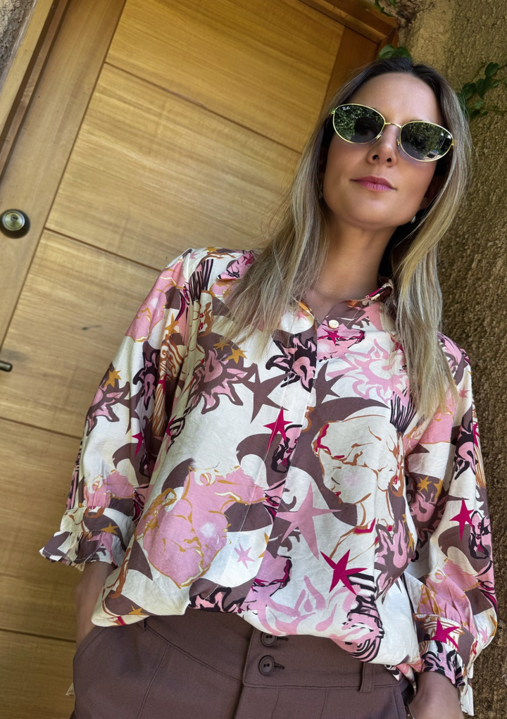 Blusa Aurora | Print pink
