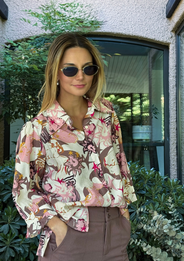 Blusa Aurora | Print pink