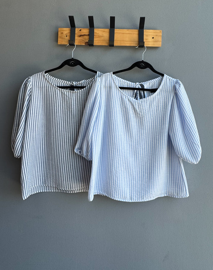 Blusa Gloria | Rayas Celestes