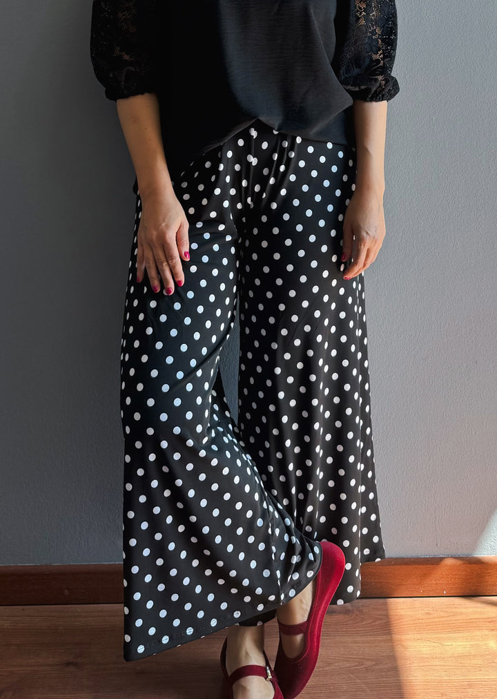 Pantalón Ale | Lunares fondo negro