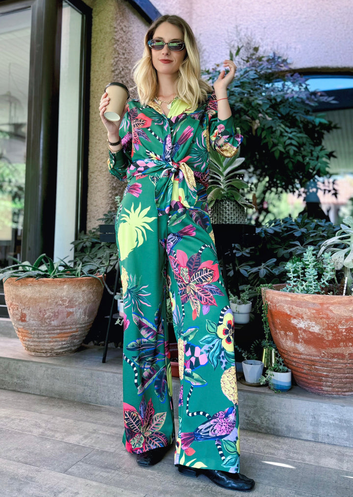 Pantalón Jo | Flores - Verde - COLAB. "JO JIMENEZ"
