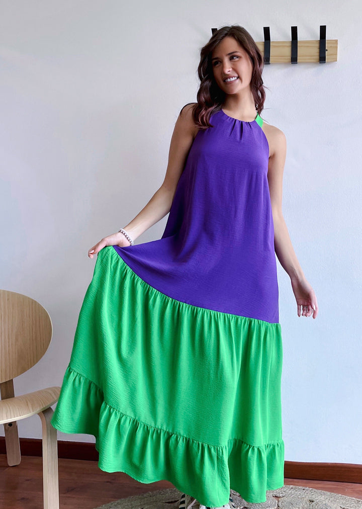 Vestido Roberta | Morado & Verde