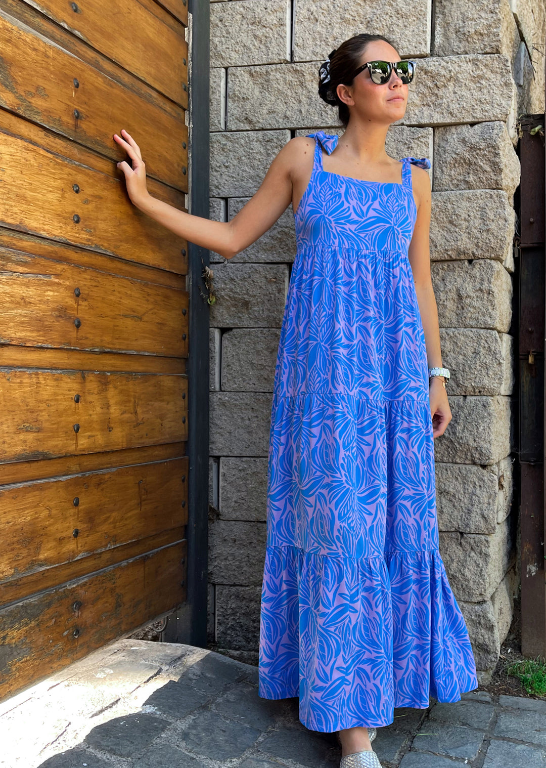 Vestido Isidora | Estampado - Azul & Lila