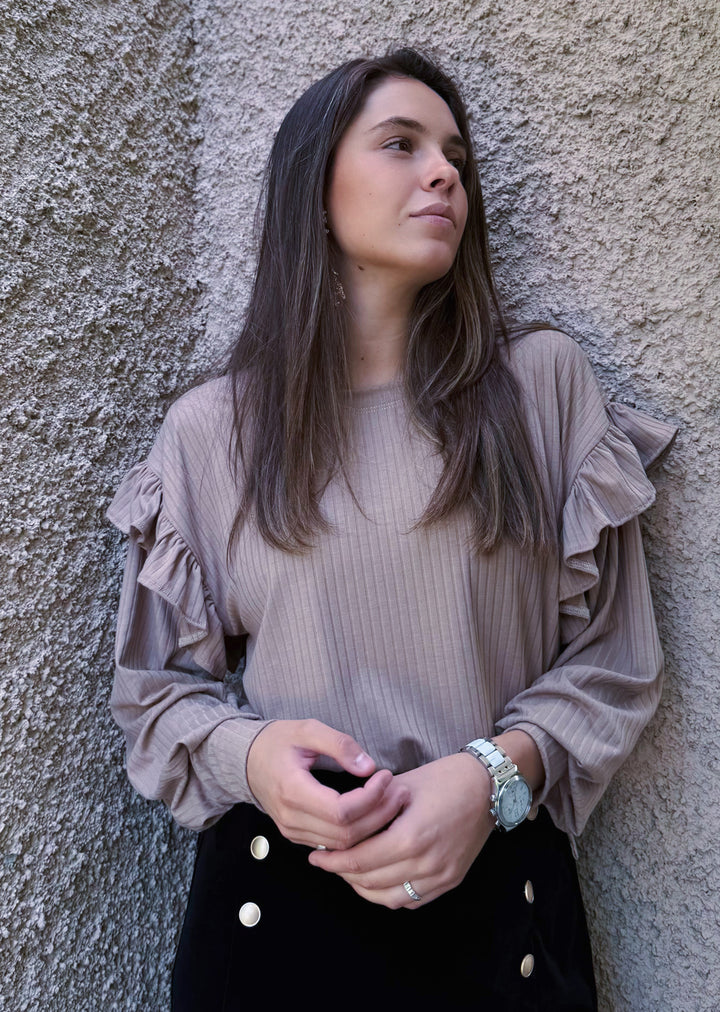 Polera Ada | Textura, moka