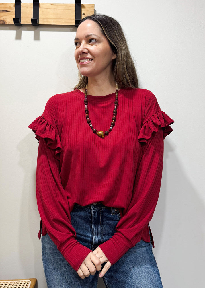 Polera Ada | Roja, Canutón