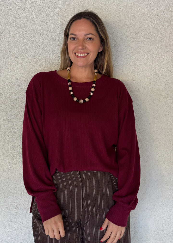 Polera Adela | LANILLA Burdeo
