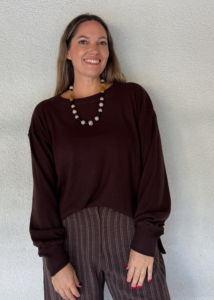 Polera Adela | LANILLA Chocolate
