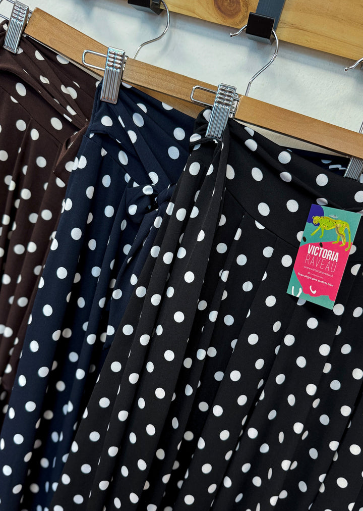 Pantalón Ale | Lunares fondo chocolate