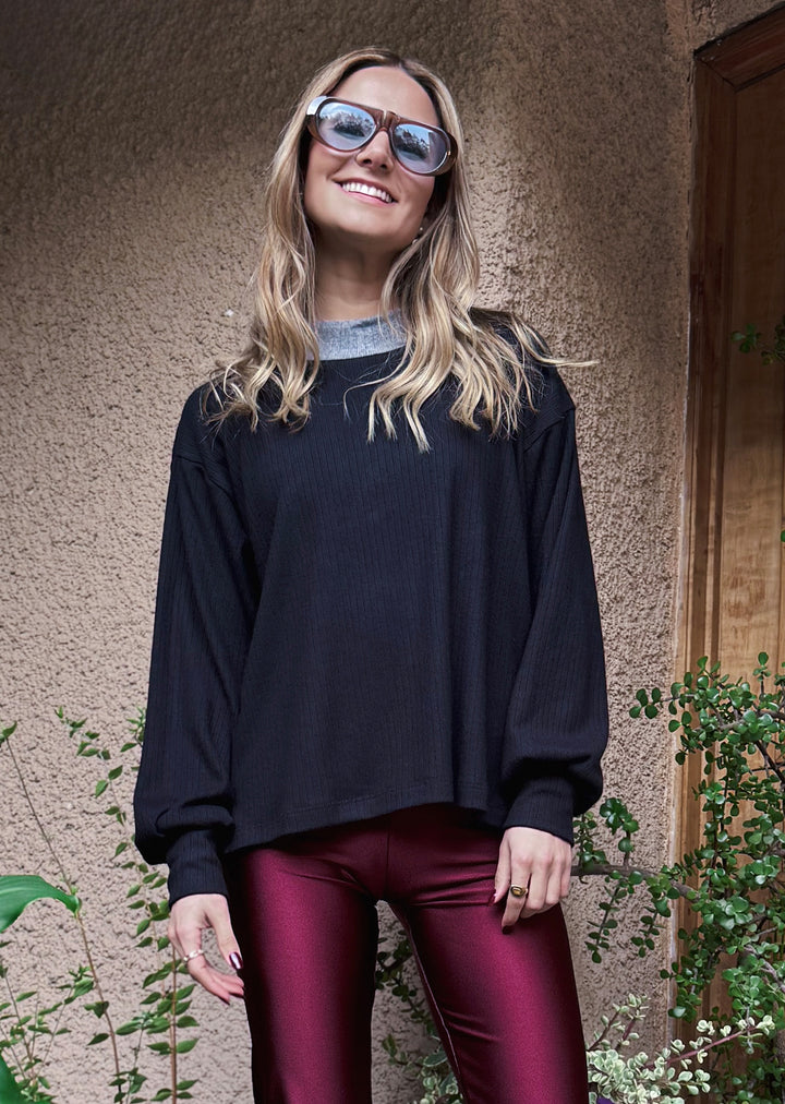 Beatle Ana | Negro cuello gris