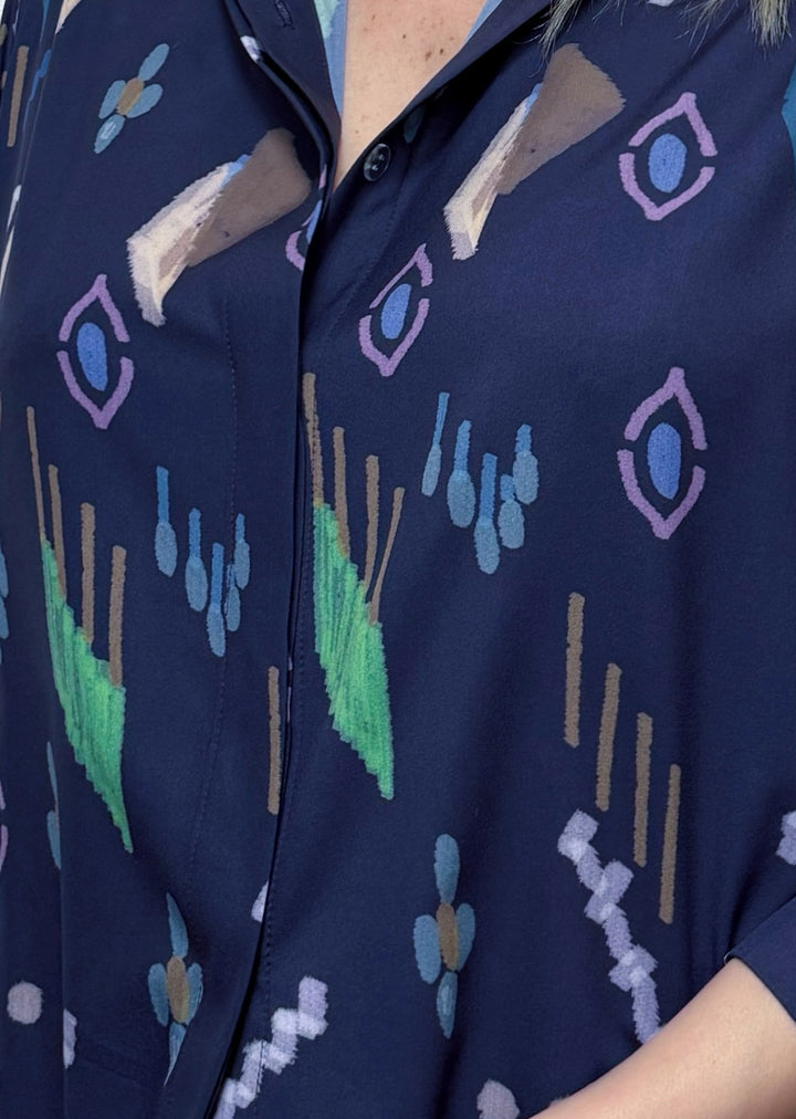Blusa Bernarda | Tribal blue