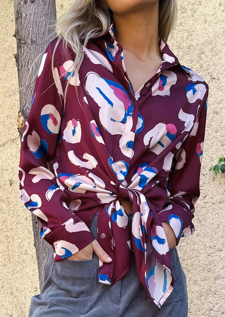 Blusa Bernarda | Print Corazón Burdeo