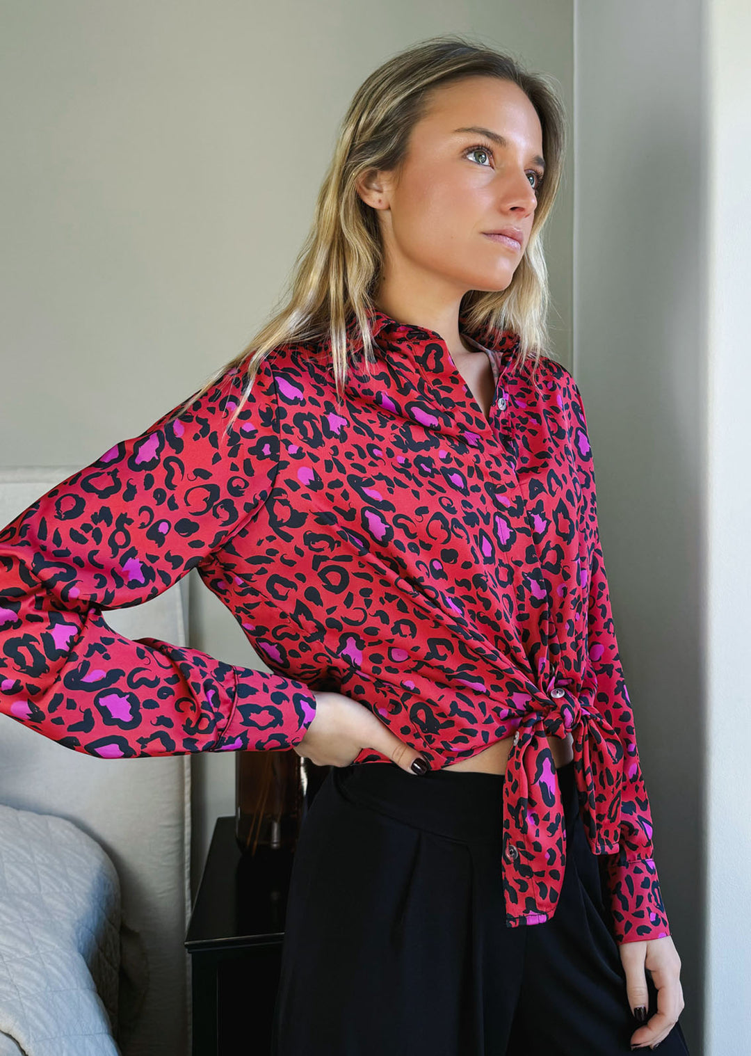 Blusa Bernarda | Print Fondo Rojo