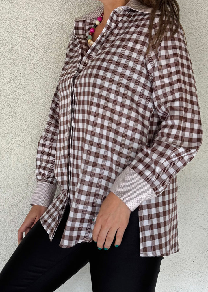 Blusa Bernarda | Cuadrillé chocolate
