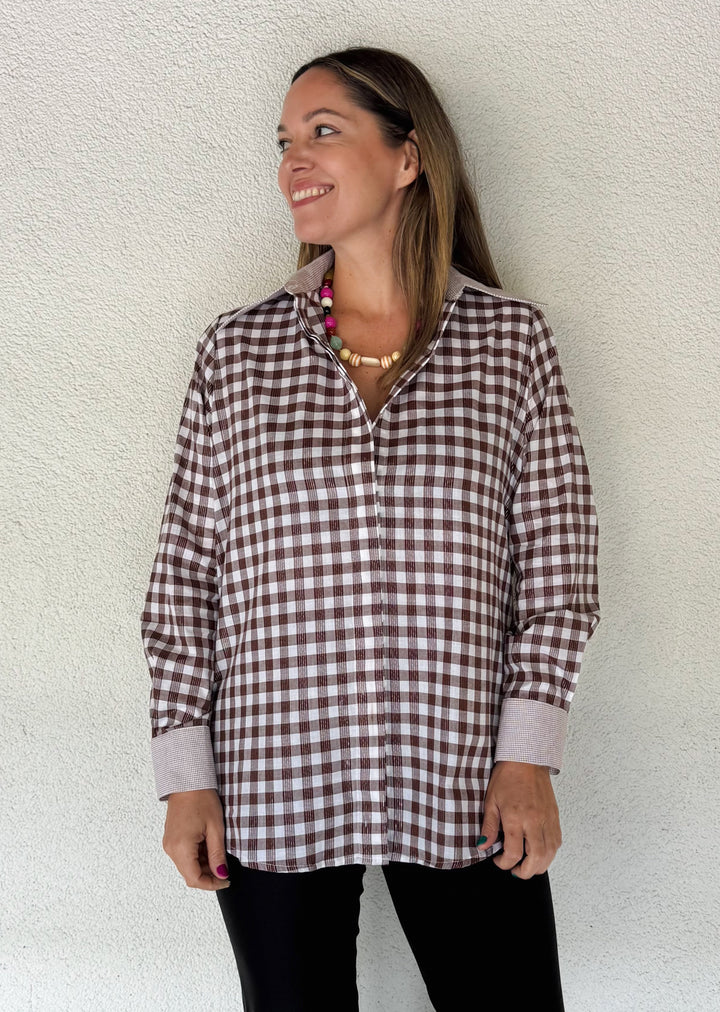Blusa Bernarda | Cuadrillé chocolate