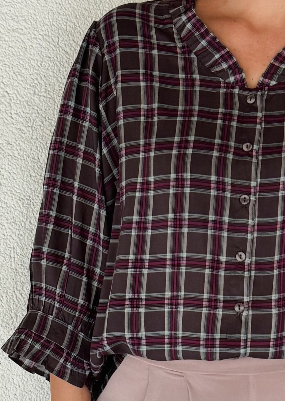 Blusa Cata | Escocés musgo
