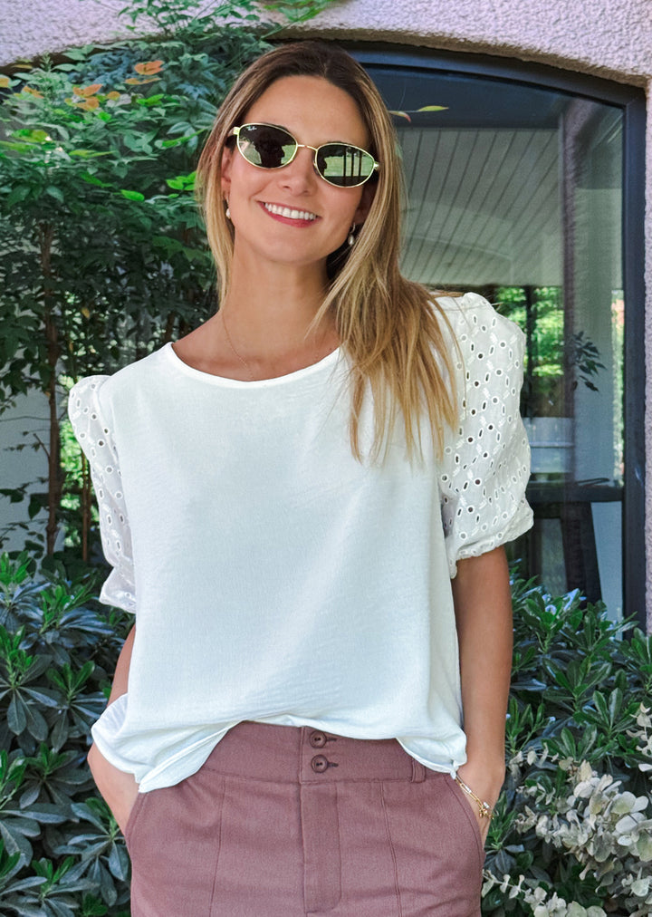 Blusa Gloria | Crudo + Broderie