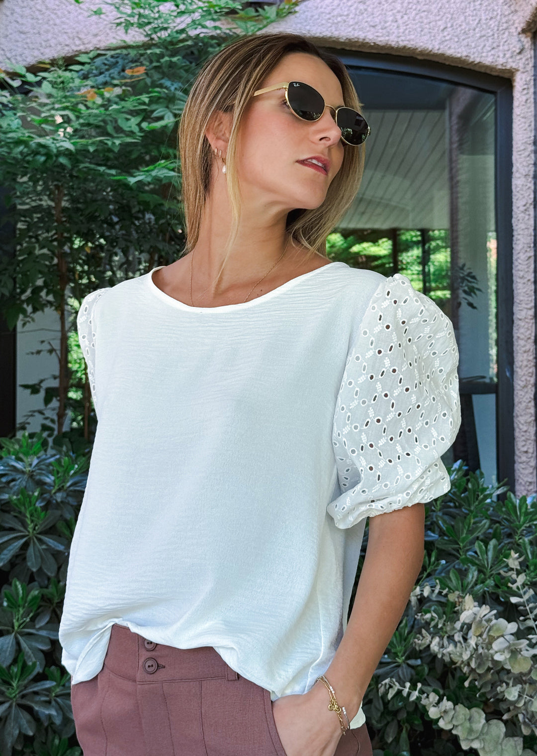 Blusa Gloria | Crudo + Broderie