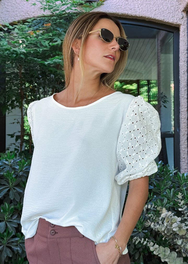 Blusa Gloria | Crudo + Broderie