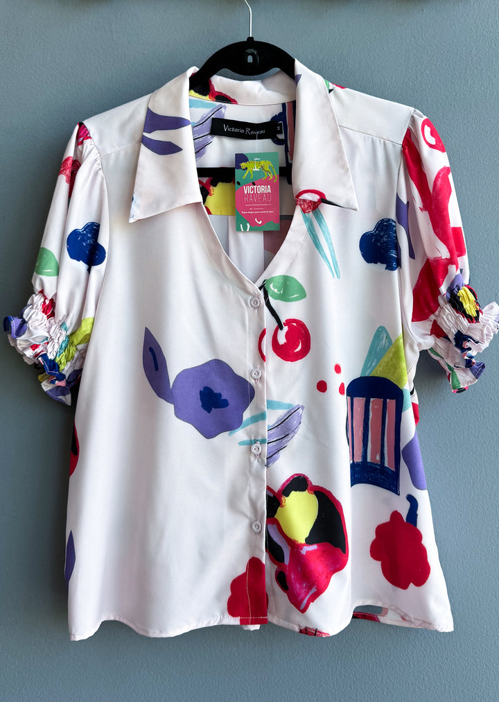 Blusa Maite | Guinda fondo light rose