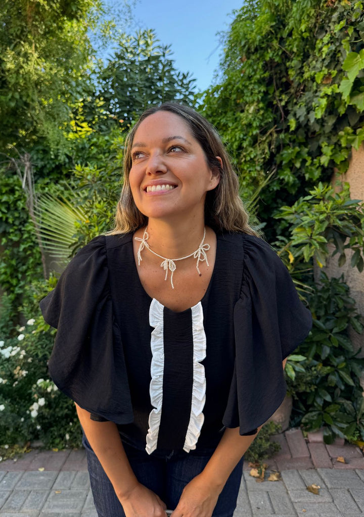 Blusa Alba | Negra + crudo