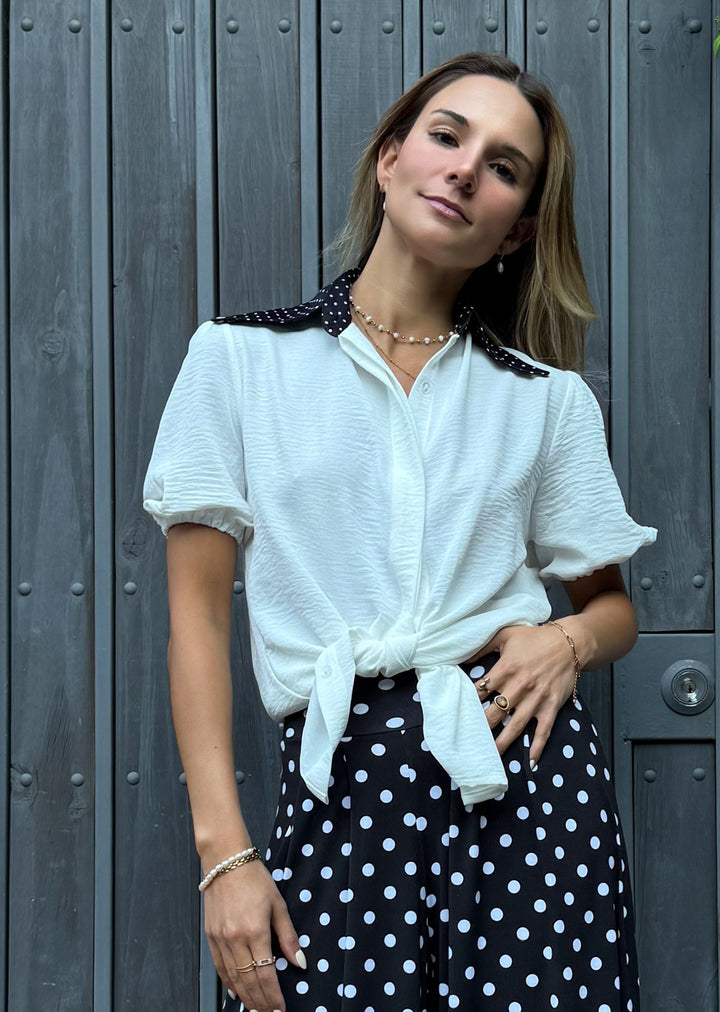 Blusa Berni | Crudo + Puntos