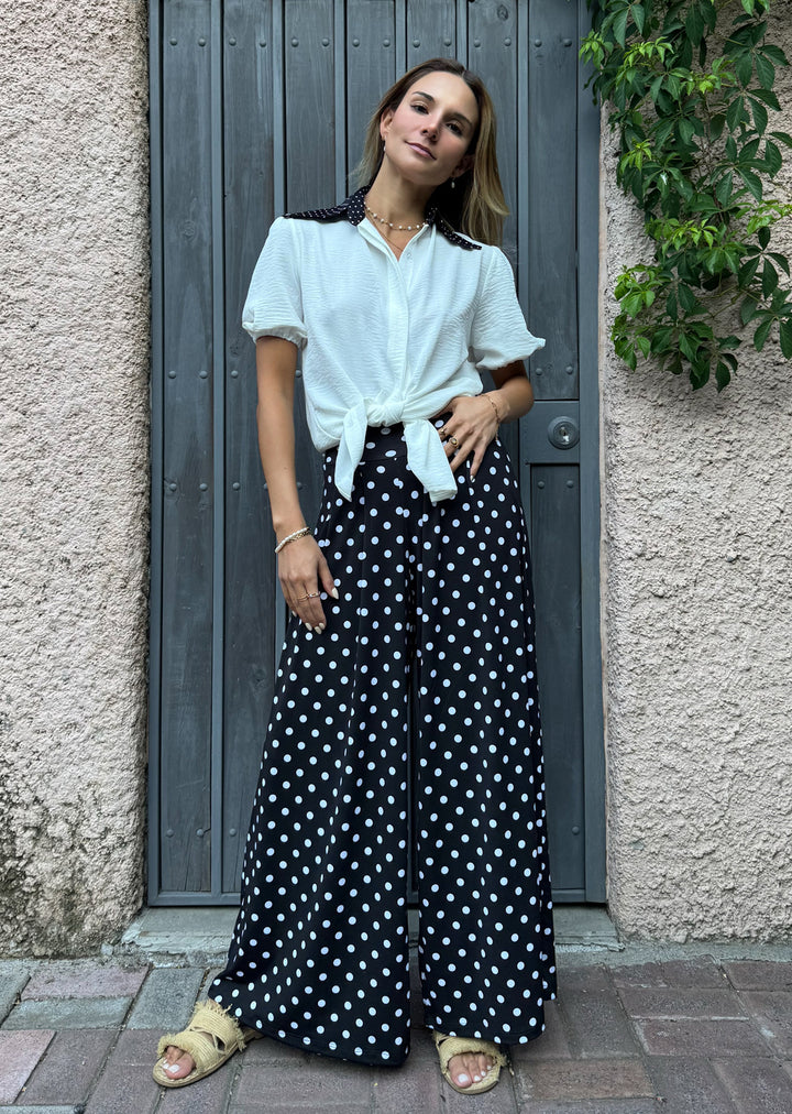 Blusa Berni | Crudo + Puntos