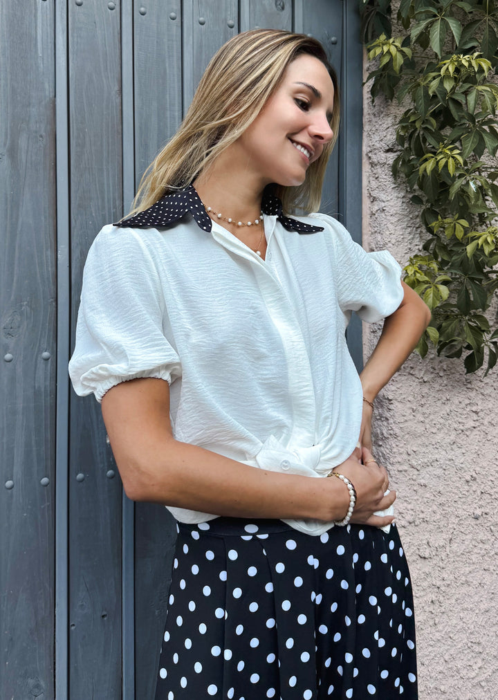 Blusa Berni | Crudo + Puntos