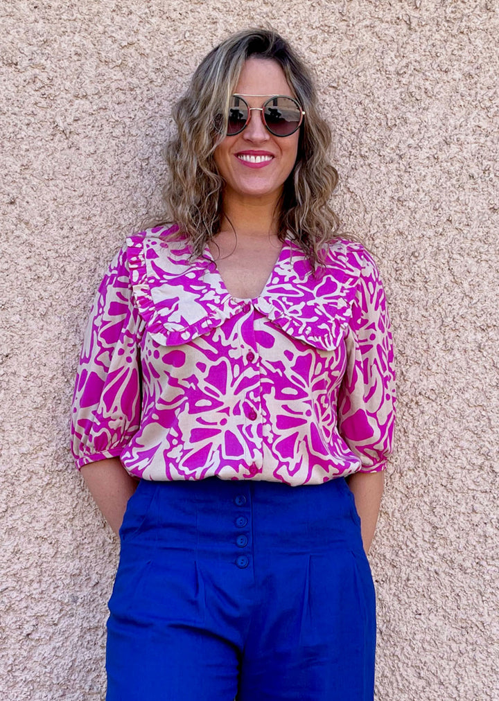 Blusa Candelaria | Estampada Magenta