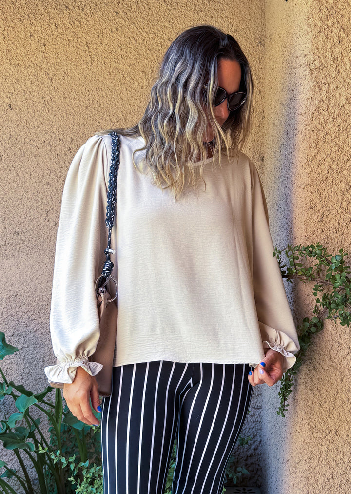 Blusa Gloria Manga Larga | Beige, Crudo