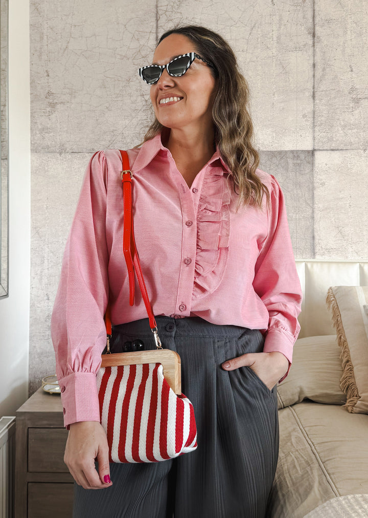 Blusa Isa | Rayas roja