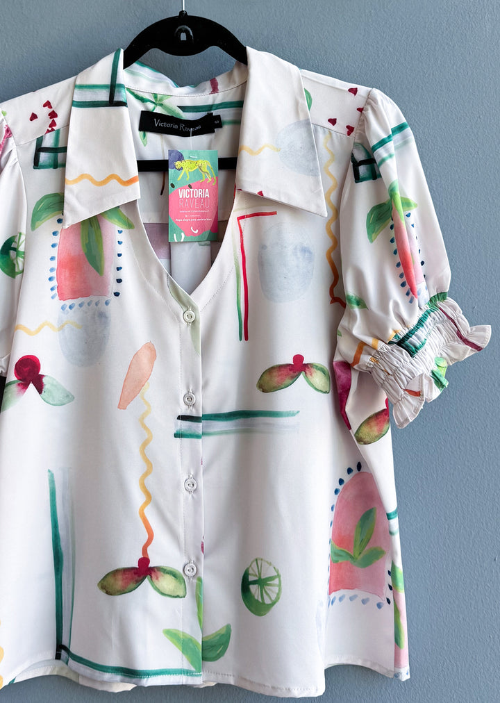 Blusa Maite | Print fondo crema