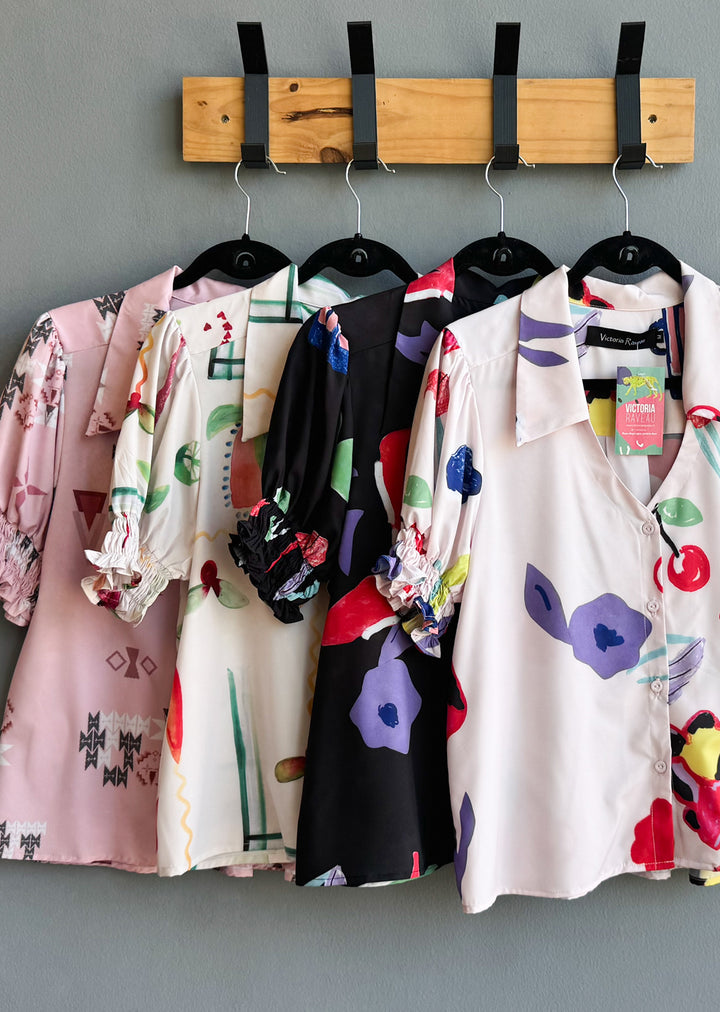 Blusa Maite | Print fondo crema