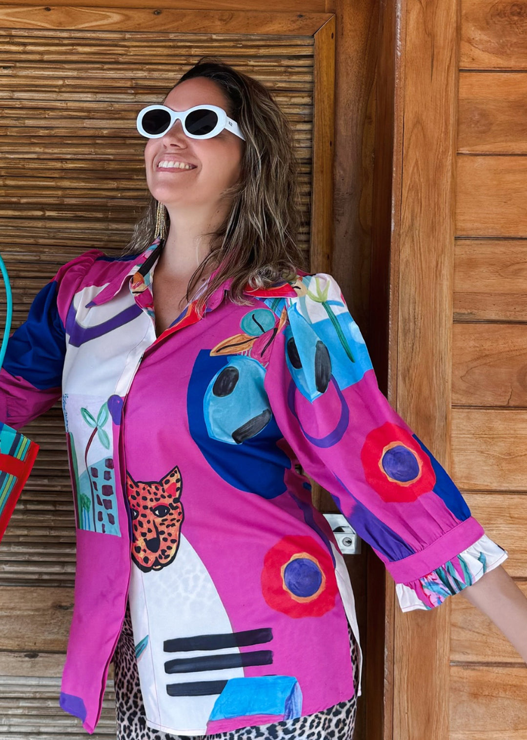 Blusa Aurora | Pintura Fondo Fucsia