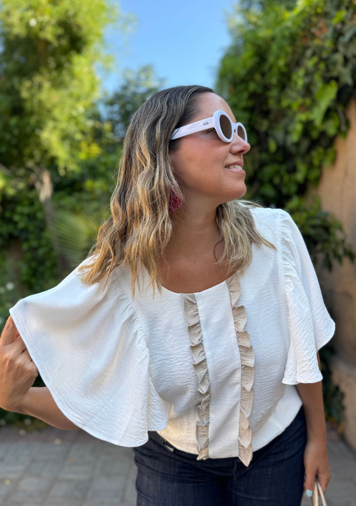 Blusa Alba | Crudo + Beige