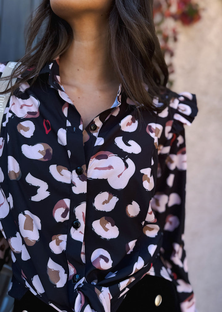 Blusa Estela | Print fondo negro