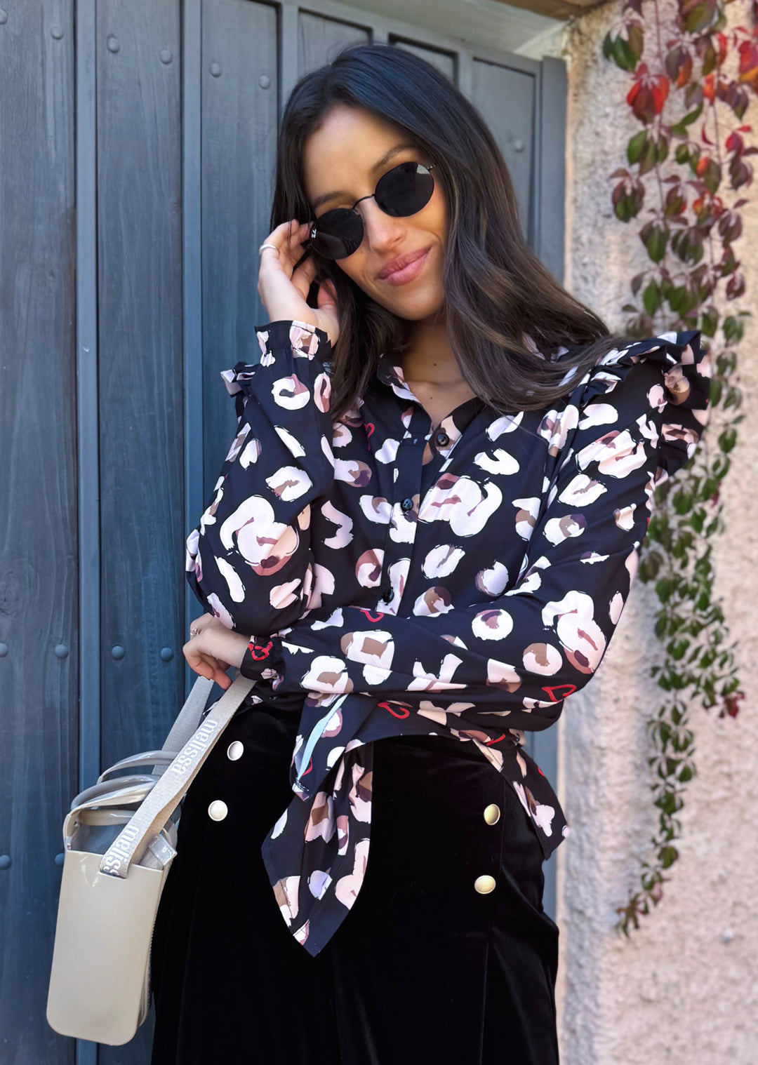 Blusa Estela | Print fondo negro