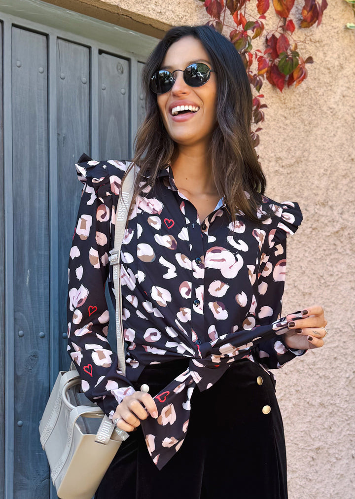 Blusa Estela | Print fondo negro