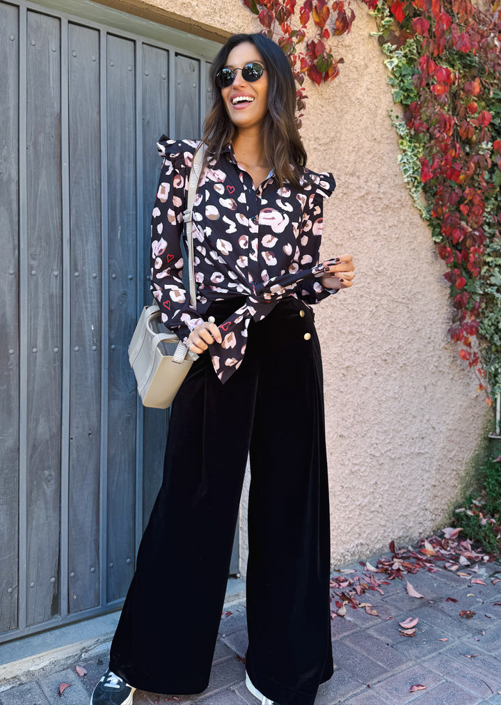 Blusa Estela | Print fondo negro